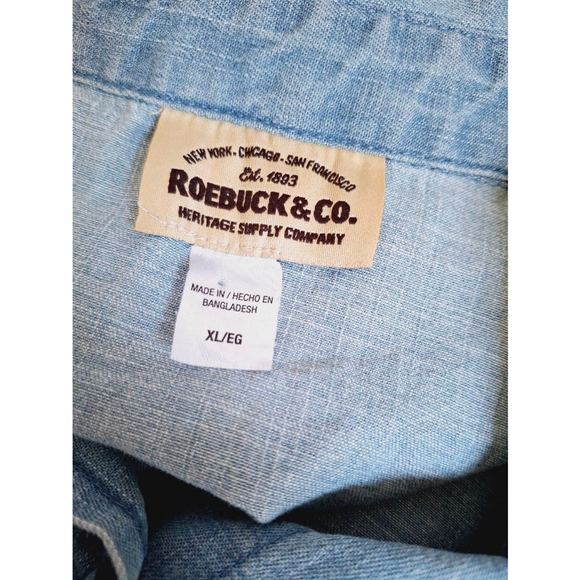 Women's Roebuck & Co. Denim lace Shirt, XL, Blue NWT vtg - Picture 5 of 6
